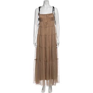 STAUD Neutral Print Maxi Dress Gown Small LIKE NEW Black polka dots